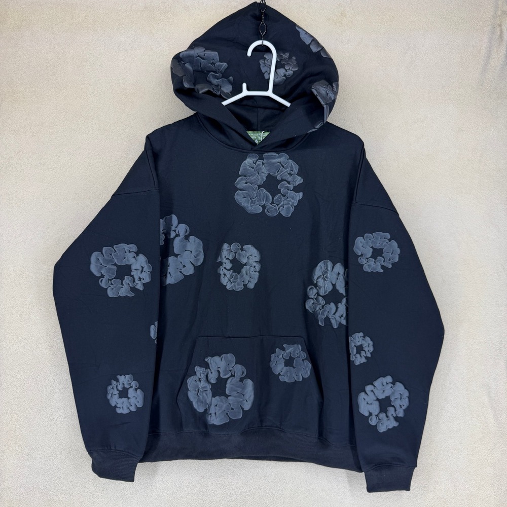 Denim Tears African Diaspora Goods Black Hoodie Floral Cloud‎ Print Size L